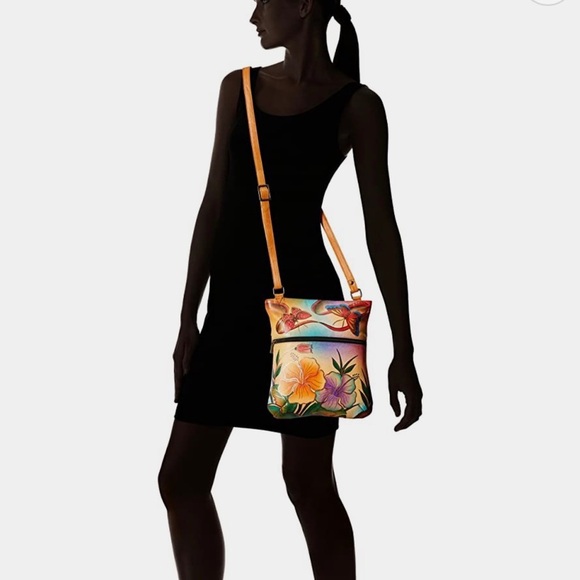 - Slim Cross Shoulder Bag Anna By Anuschka - Picture 1 of 6